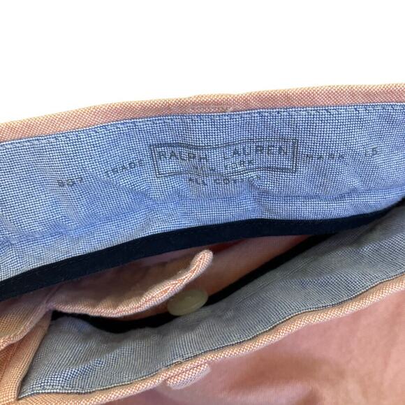 Polo Ralph Lauren Sz32 Cotton Chino Shorts Pale Pink Preppy Flat Front Old Money - Picture 9 of 16